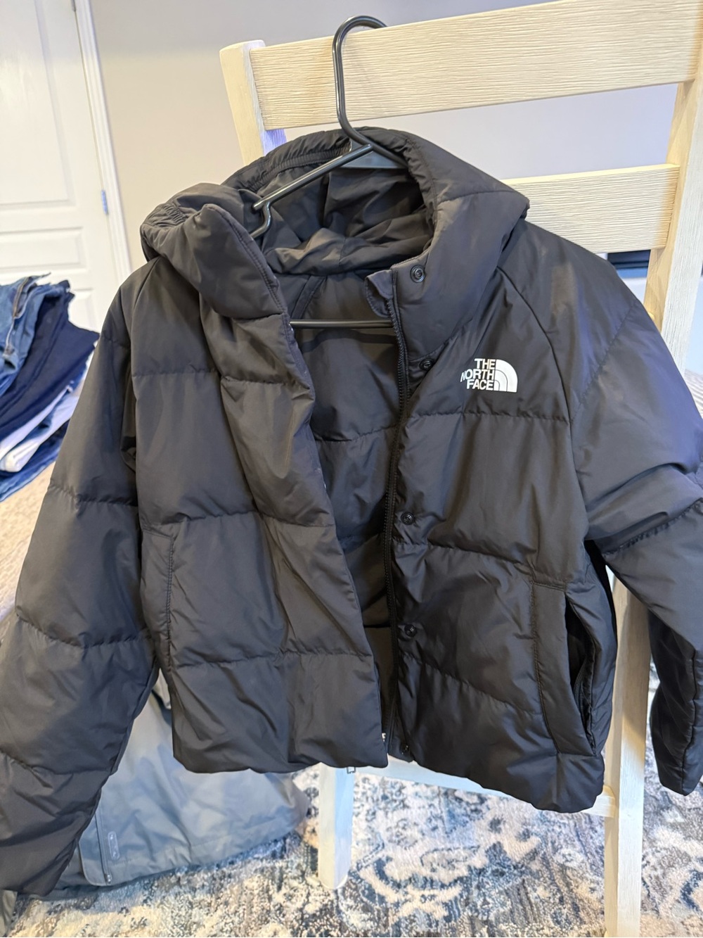 The North Face Kids Black Puffer Jacket with Hood